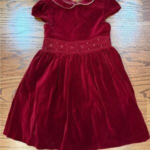 John Lewis Heirloom Collection Burgundy Velvet Kids Dress